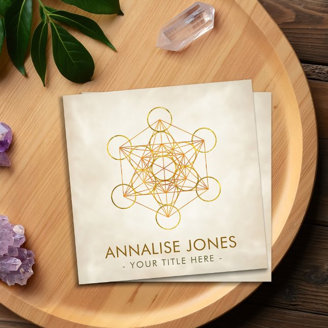Metatrons Cube Sacred Geometry Ornament Quadratische Visitenkarte (Von Creator hochgeladen)