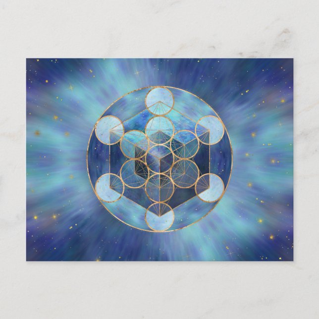 Metatrons Cube Sacred Geometry Postkarte (Vorderseite)