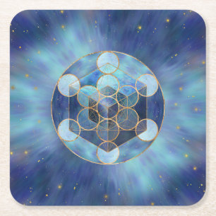 Metatrons Cube Sacred Geometry Rechteckiger Pappuntersetzer