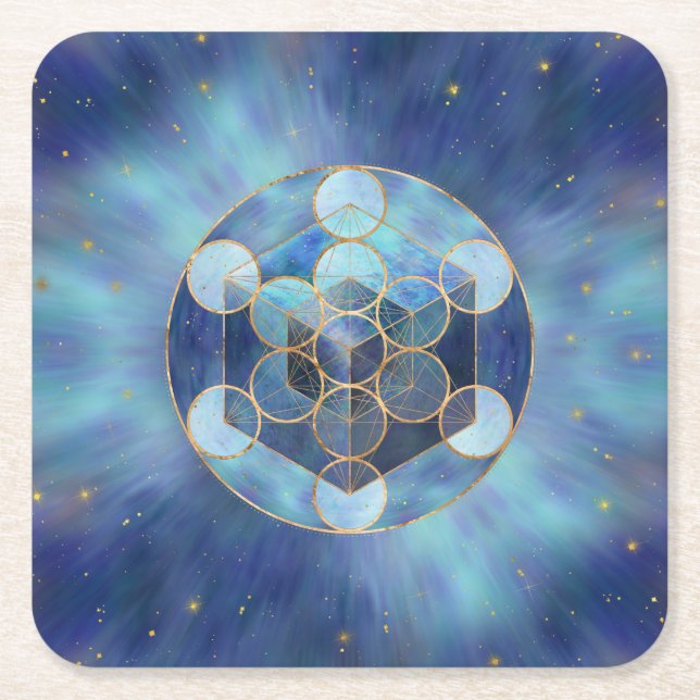 Metatrons Cube Sacred Geometry Rechteckiger Pappuntersetzer (Vorderseite)