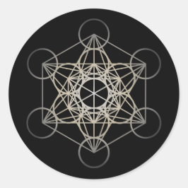 Metatron's Cube - Silver Version Runder Aufkleber