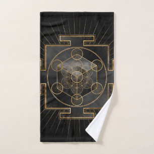 Metatrons Cube Sri Yantra Sacred Geometry Badhandtuch Set