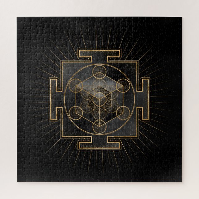 Metatrons Cube Sri Yantra Sacred Geometry Puzzle (Vertikal)