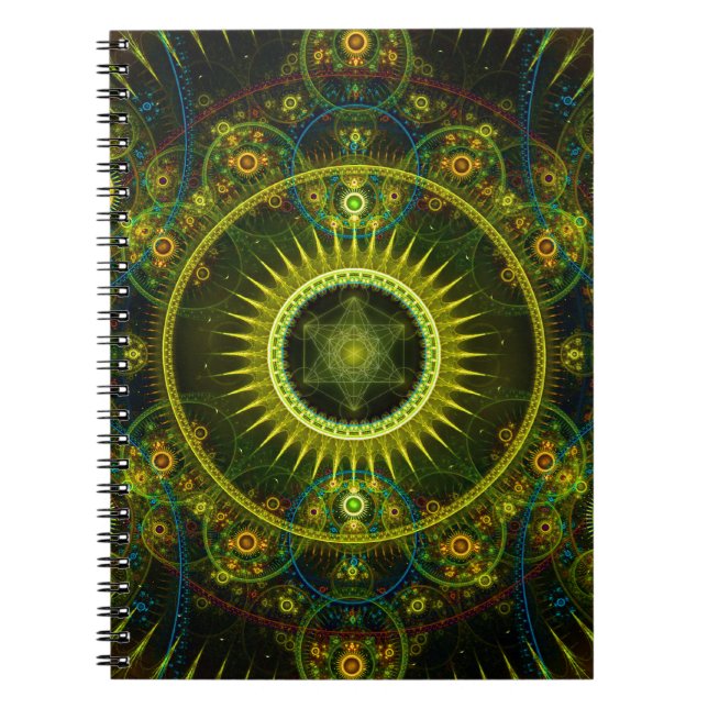"Metatrons Magick Rad-" - Fraktal-Kunst Notizblock (Vorderseite)