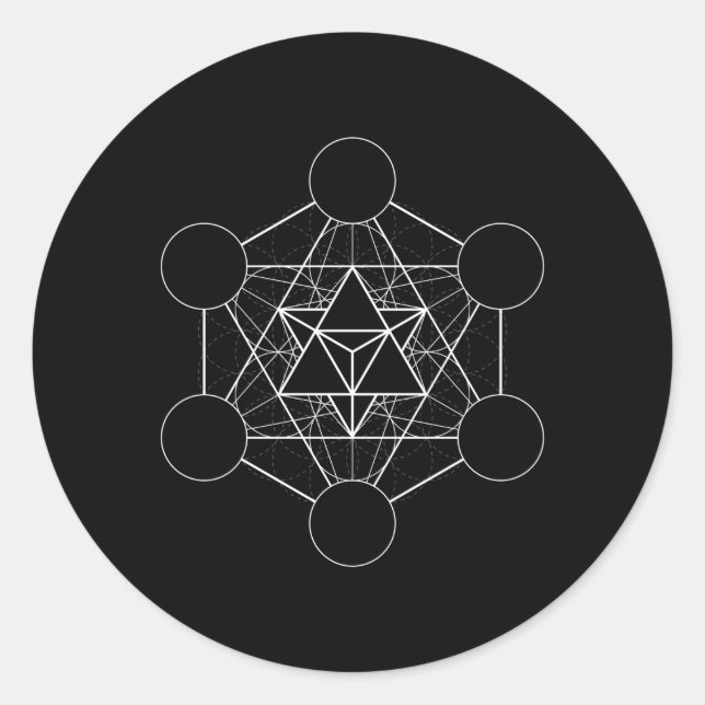 Metatrons Merkaba Sacred Geometry Runder Aufkleber (Vorderseite)
