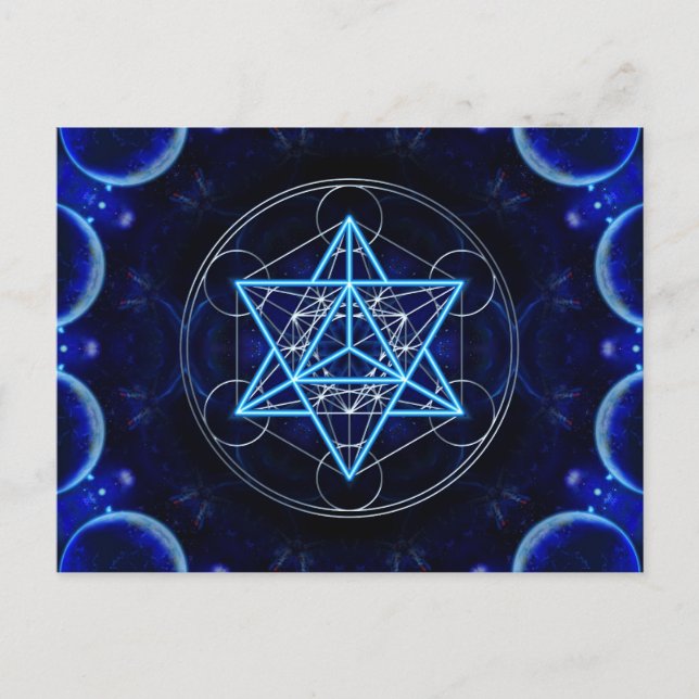 Metatrons WŌ - Merkaba - Stern Tetraeder Postkarte (Vorderseite)