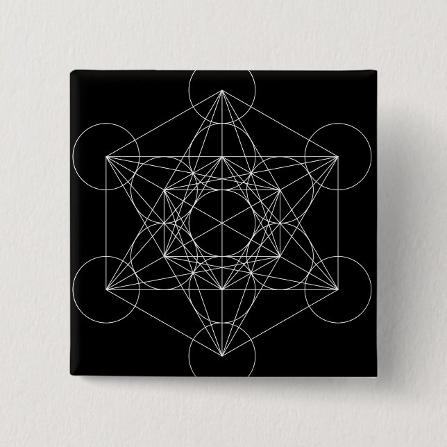 Metatrons Würfel Button (Vorderseite)