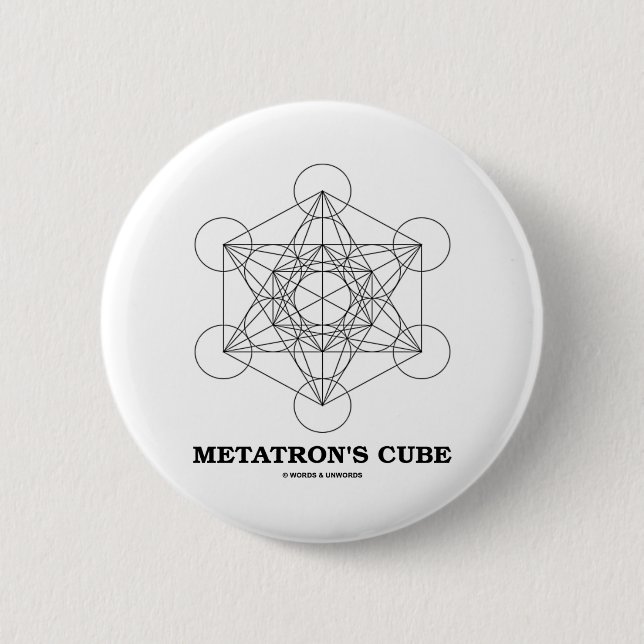 Metatrons Würfel (heilige Geometrie) Button (Vorderseite)