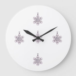 Metatrons Würfel Heilige Geometrie Silberanhänger  Große Wanduhr