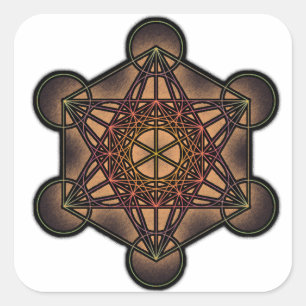 Metatrons Würfel - heiliges Geometrie-Symbol Quadratischer Aufkleber