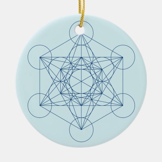Metatrons Würfel Keramik Ornament (Vorne)