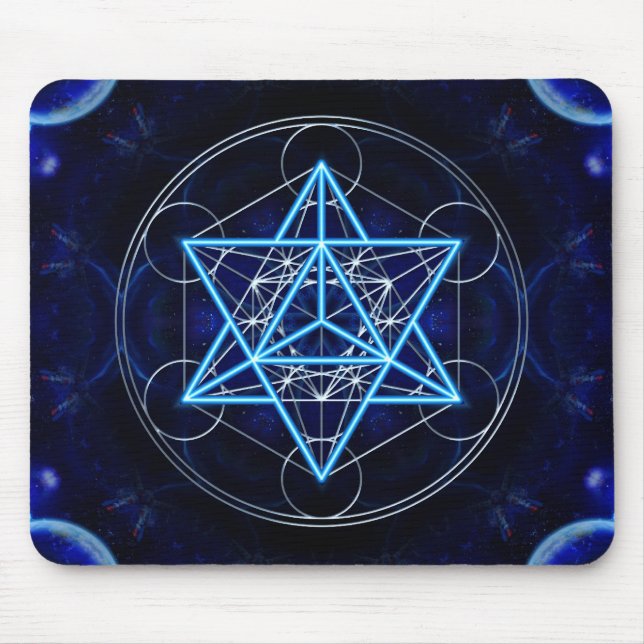 Metatrons Würfel -  Merkaba - Stern Tetraeder Mousepad (Vorne)