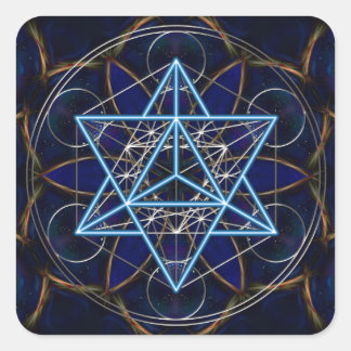 Metatrons Würfel - Merkaba - Stern Tetraeder Quadratischer Aufkleber