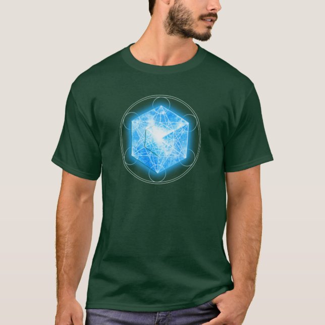 Metatrons Würfel / Tesseract / 4D Hypercube T-Shirt (Vorderseite)