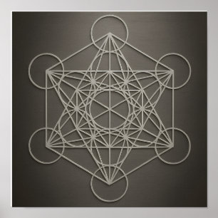 Metatrons würfeliges graues Pewter-Poster Poster