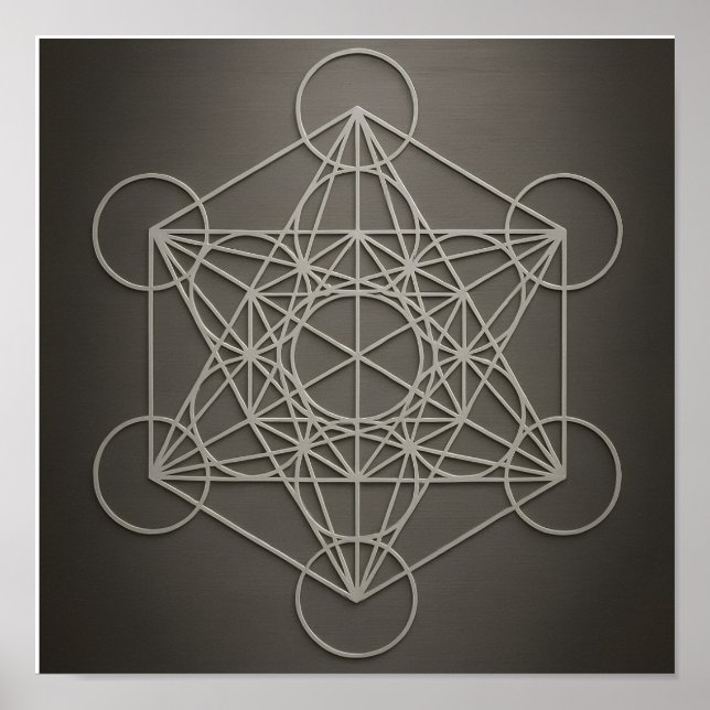 Metatrons würfeliges graues Pewter-Poster Poster (Vorne)