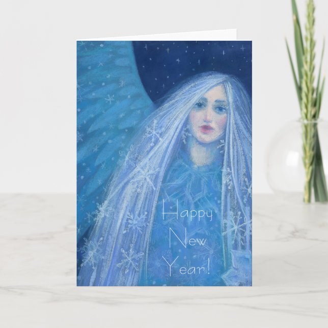 Metelitsa Snow Girl Snegurochka Weihnachtsangel Feiertagskarte (Vorderseite)