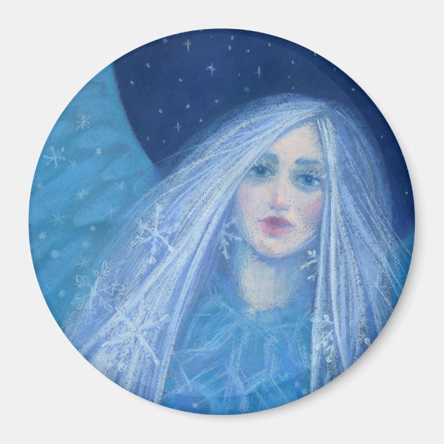 Metelitsa Snow Girl Snegurochka Weihnachtsangel Magnet (Vorne)