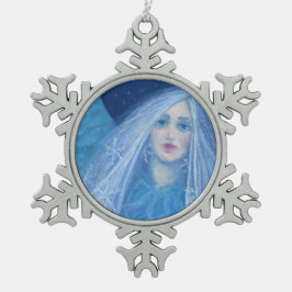 Metelitsa Snow Girl Snegurochka Weihnachtsangel Schneeflocken Zinn-Ornament