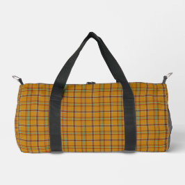 Meteor Orange and Puerto Rico Light Blue Plaid Duffle Bag