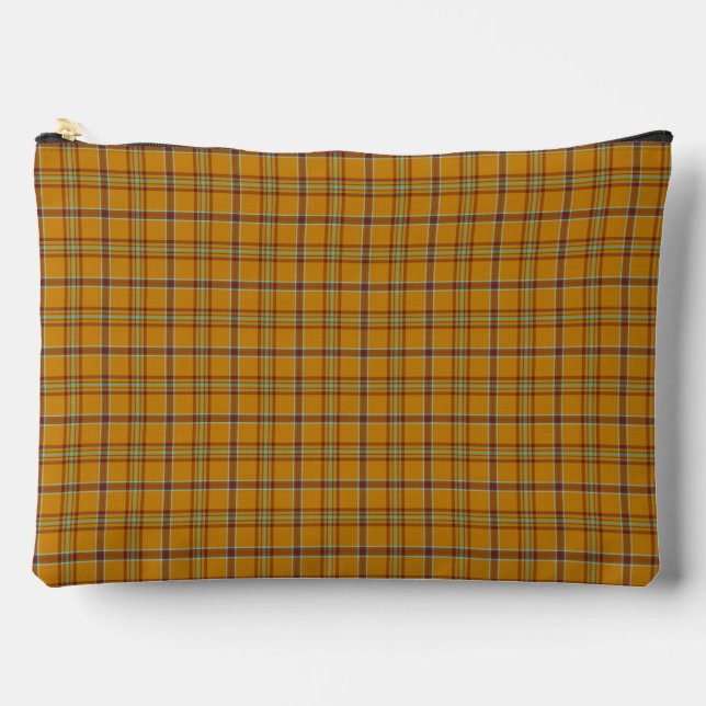 Meteor Orange and Puerto Rico Light Blue Plaid Zubehörtasche (Vorderseite)
