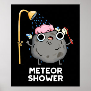 Meteor Shower Funny Science Pub Dark BG Poster