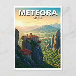 Meteora Greece Travel Postkarte