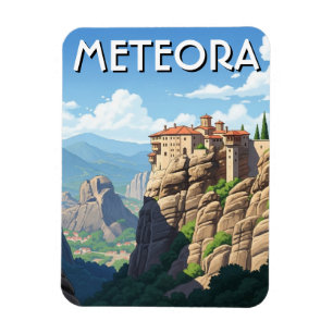 Meteora Griechenland Reise Landschaft vintage Magnet