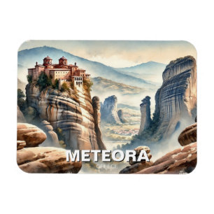 Meteora Griechenland Reise Landschaft vintage Magnet