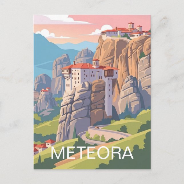 Meteora Griechenland Reise Postkarte (Vorderseite)
