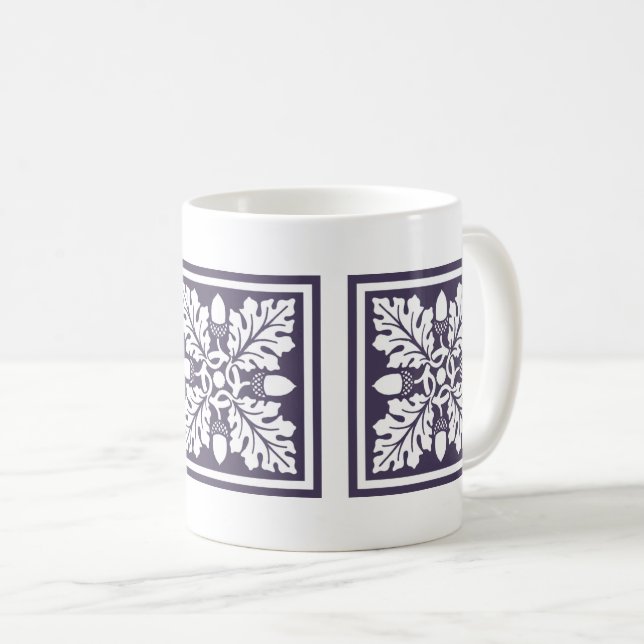 Meteorit Lila Acorn und Leaf Tile Design Kaffeetasse (VorderseiteRechts)