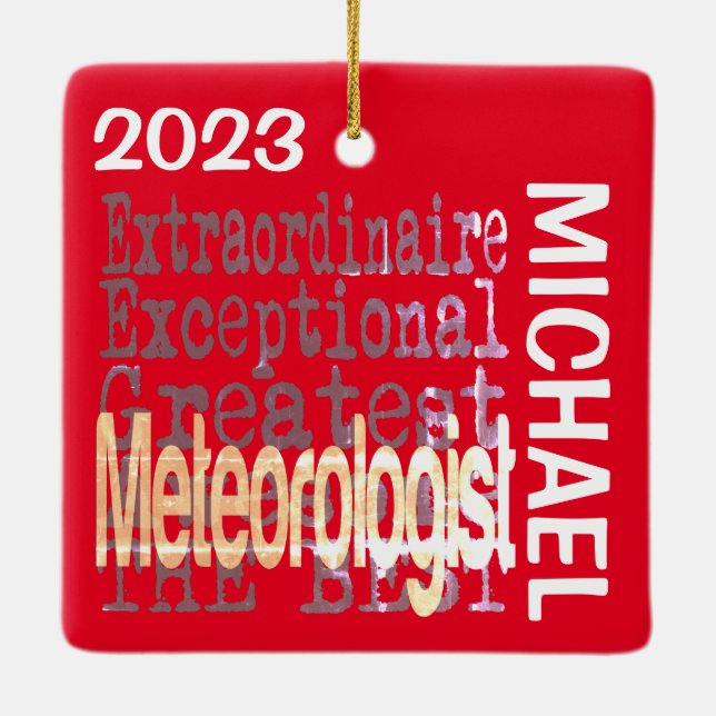 Meteorologe Extraordinaire CUSTOM Keramikornament (Rückseite)