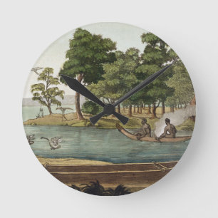 Method of Navigation in New Holland, engraved by F Runde Wanduhr