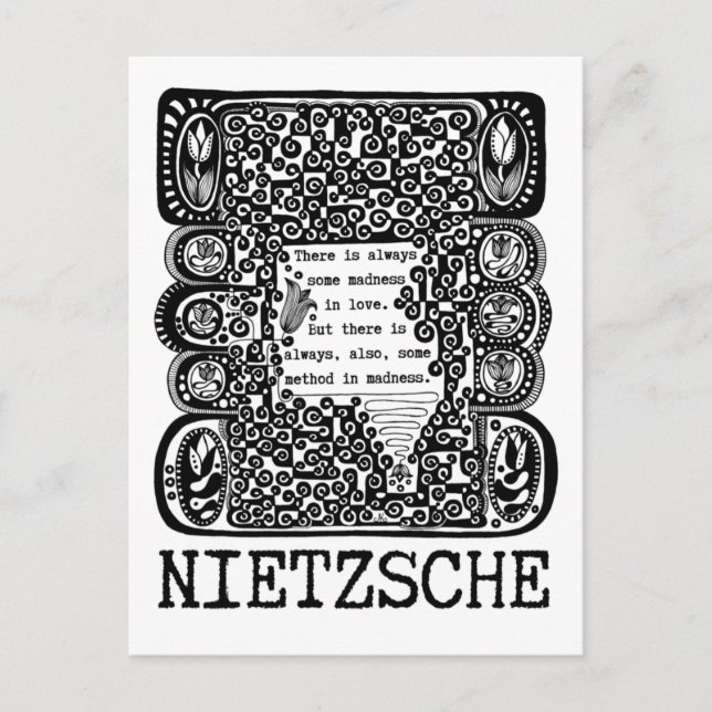 Methode in MADNESS Philosophie Zitat von Nietzsche Postkarte (Vorderseite)