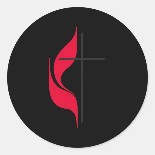 Methodist Cross-Flag Christliche Methodisten Prote Runder Aufkleber (Vorderseite)
