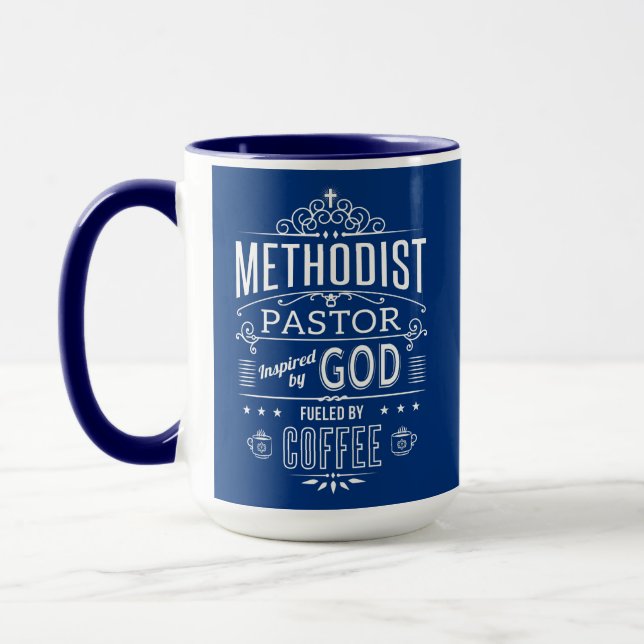 Methodistischer Pastor, von Gott und Kaffee  Tasse (Links)