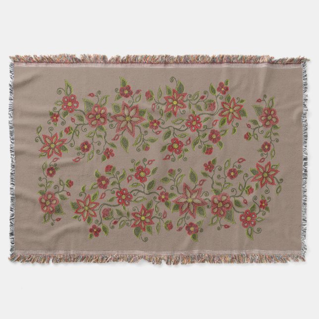 Metis Art Blanket Native BeadingThrow Blankets Decke (Vorderseite)