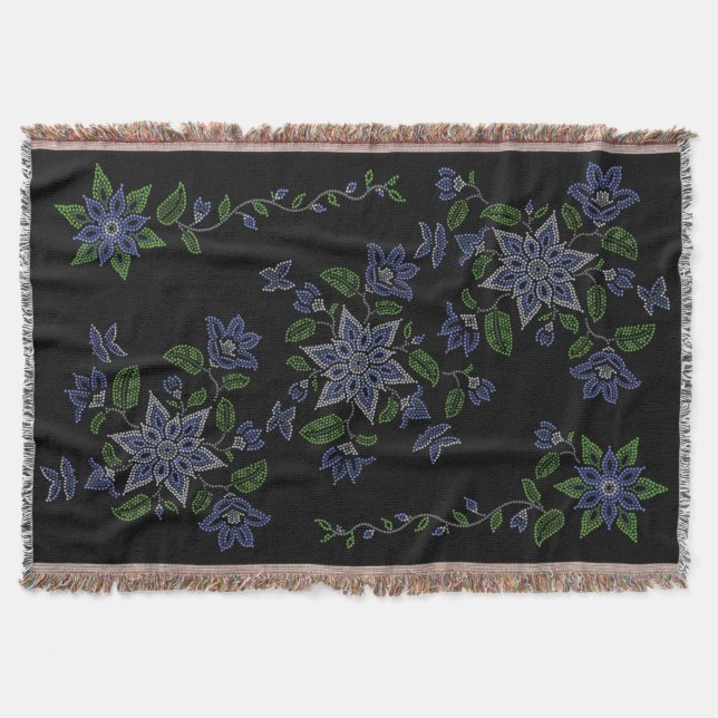 Metis Art Blanket Native BeadingThrow Blankets Decke (Vorderseite)