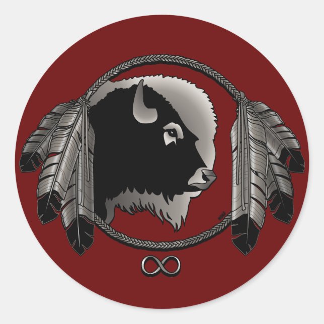 Metis Art Stickers Native Spirit Buffalo Stickers (Vorderseite)