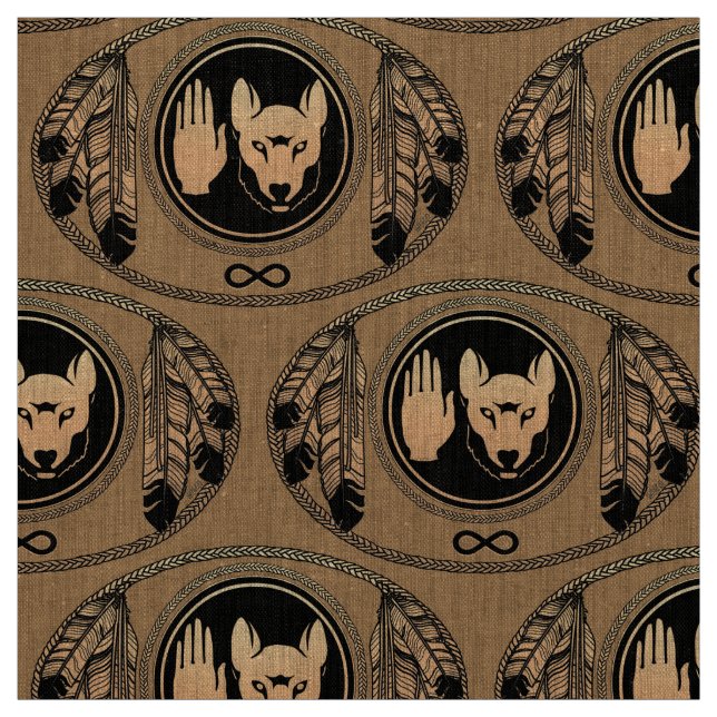 Metis Fabric Metis Flag Fabric Native Wolf Fabric Stoff (Muster)