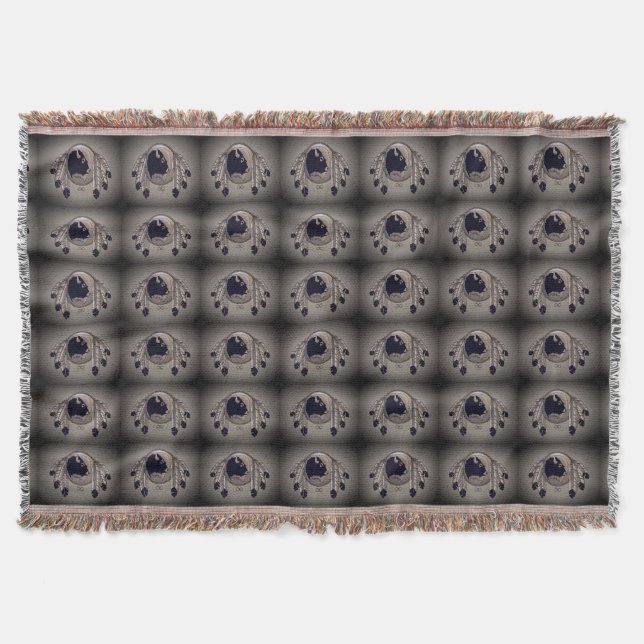 Metis First Nation Blanket Spirit Animals Throw Decke (Vorderseite)