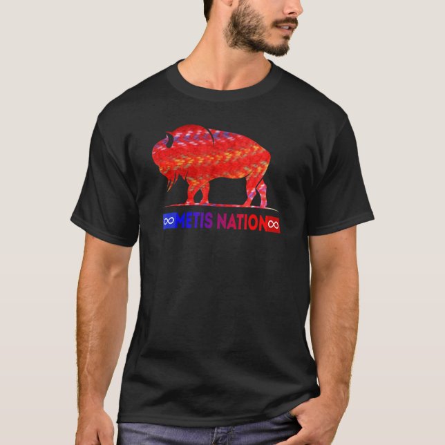 Metis Flag Metis Nation Buffalo Metis Sash  Tee (Vorderseite)