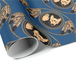 Metis Flag Wrapping Paper First Nations Wolf Paper Geschenkpapier