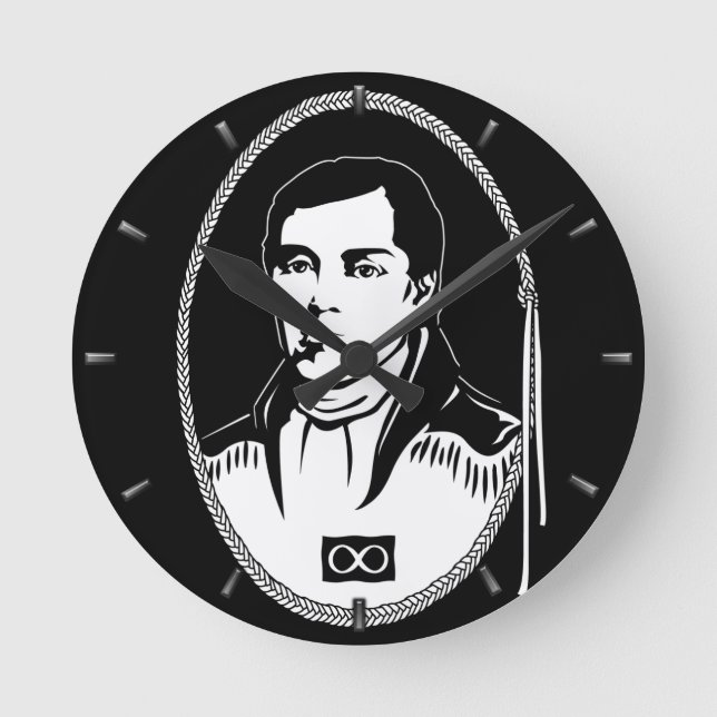 Metis Hero Clock Metis Leader Cuthbert Grant Clock Runde Wanduhr (Vorderseite)