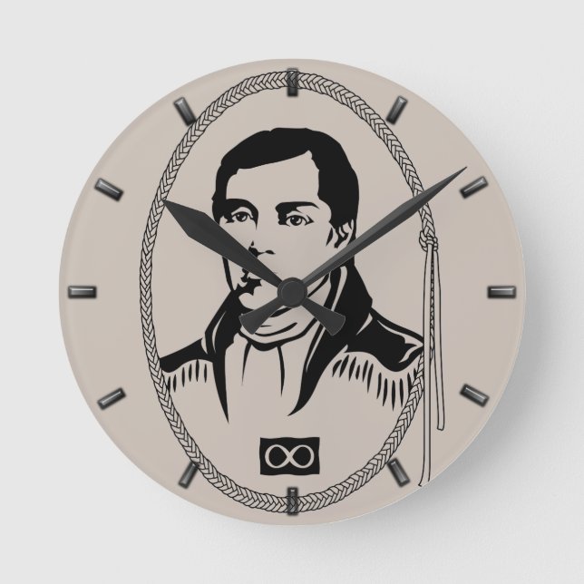 Metis Hero Clock Metis Leader Cuthbert Grant Clock Runde Wanduhr (Vorderseite)