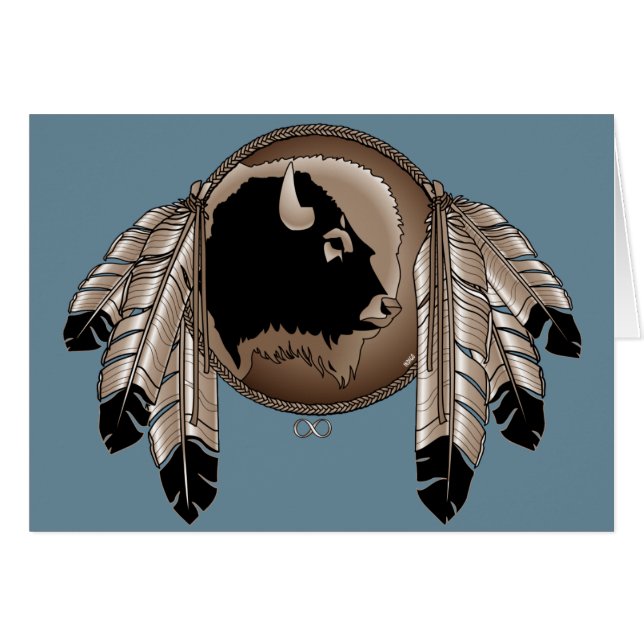 Metis Nation Card First Nations Wildlife Art Card (Vorderseite (Horizontal))
