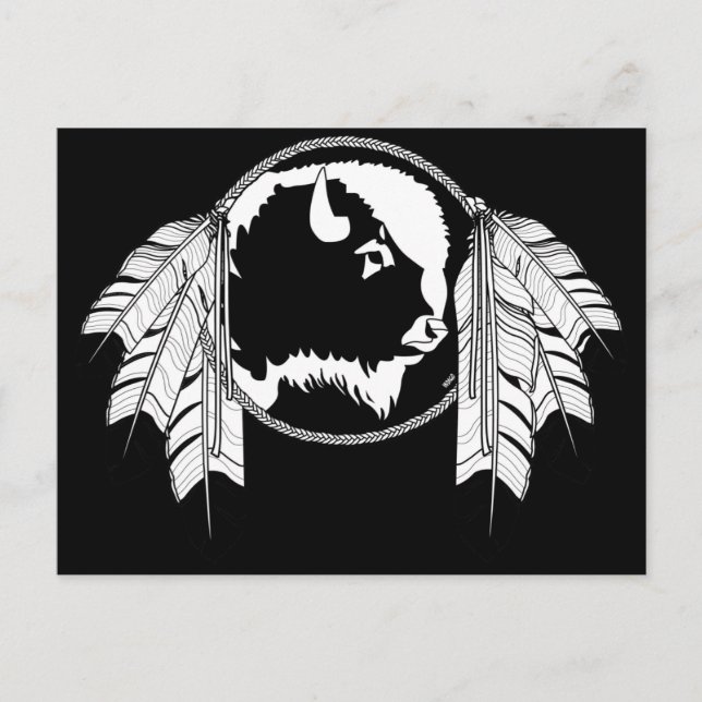 Metis Nation Postkarten Buffalo Native Art Cards (Vorderseite)