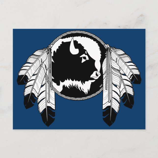 Metis Nation Postkarten Buffalo Native Art Cards (Vorderseite)