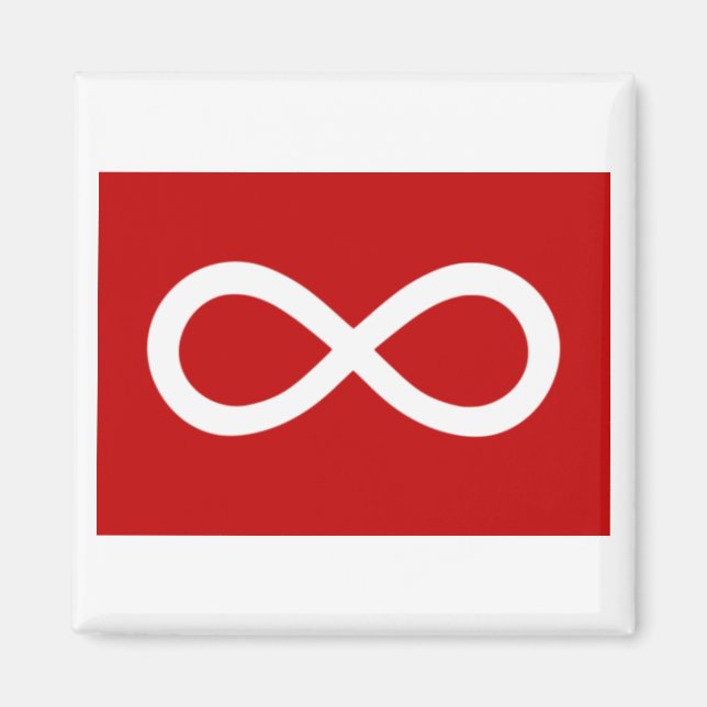 Métis Red Flag Magnet (Vorne)