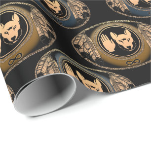Metis Wrapping Paper First Nations Wolf Art Paper Geschenkpapier